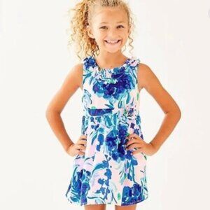 Lilly Pulitzer Girls Georgina dress Pink Tropics Tint Sweet Pea Floral size 12